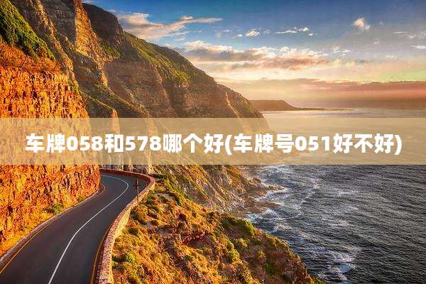车牌058和578哪个好(车牌号051好不好)