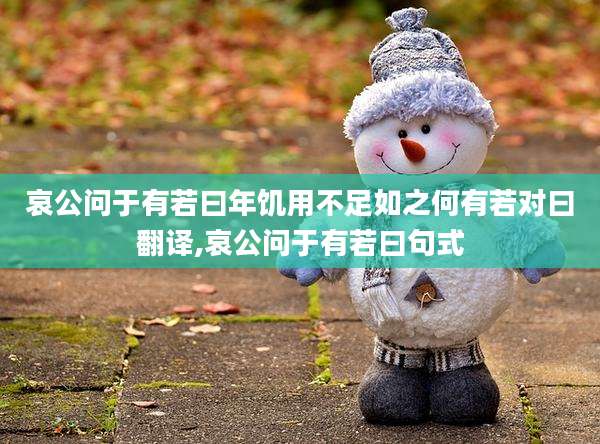哀公问于有若曰年饥用不足如之何有若对曰翻译,哀公问于有若曰句式