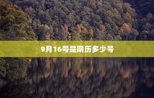 9月16号是阴历多少号