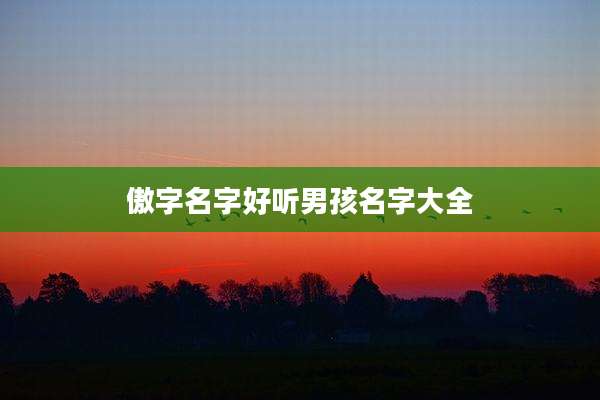 傲字名字好听男孩名字大全