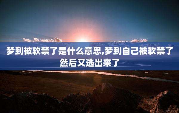 梦到被软禁了是什么意思,梦到自己被软禁了然后又逃出来了