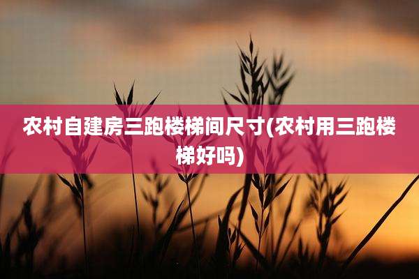 农村自建房三跑楼梯间尺寸(农村用三跑楼梯好吗)