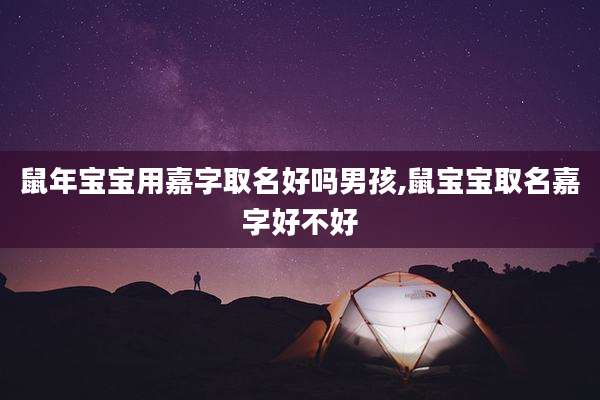 鼠年宝宝用嘉字取名好吗男孩,鼠宝宝取名嘉字好不好
