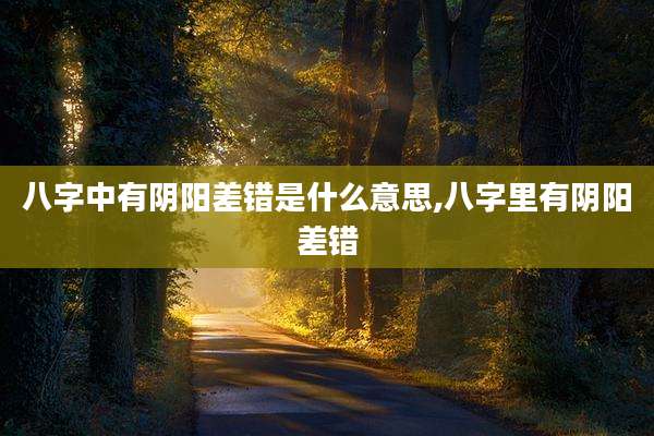 八字中有阴阳差错是什么意思,八字里有阴阳差错