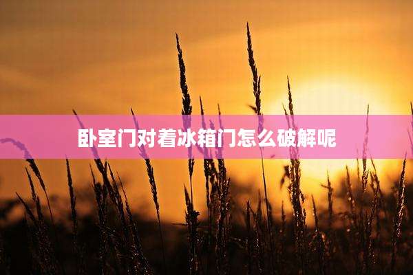 卧室门对着冰箱门怎么破解呢