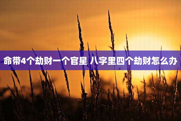 命带4个劫财一个官星 八字里四个劫财怎么办