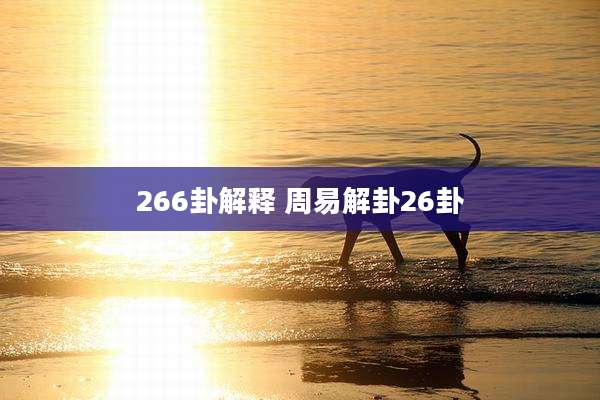 266卦解释 周易解卦26卦