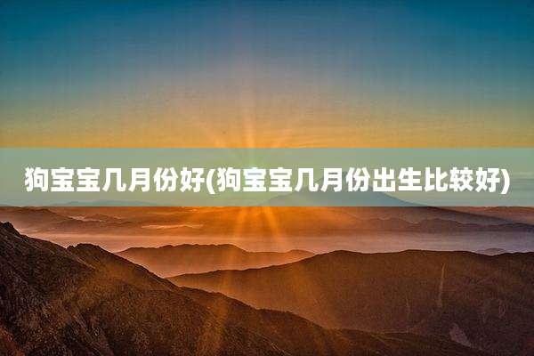 狗宝宝几月份好(狗宝宝几月份出生比较好)