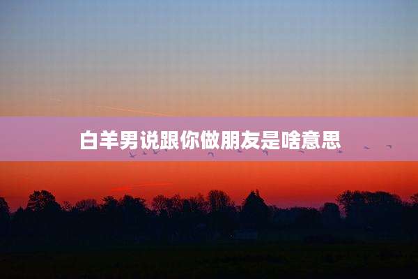白羊男说跟你做朋友是啥意思
