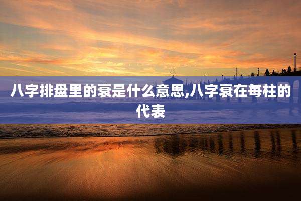 八字排盘里的衰是什么意思,八字衰在每柱的代表