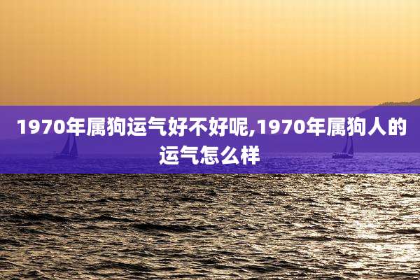 1970年属狗运气好不好呢,1970年属狗人的运气怎么样