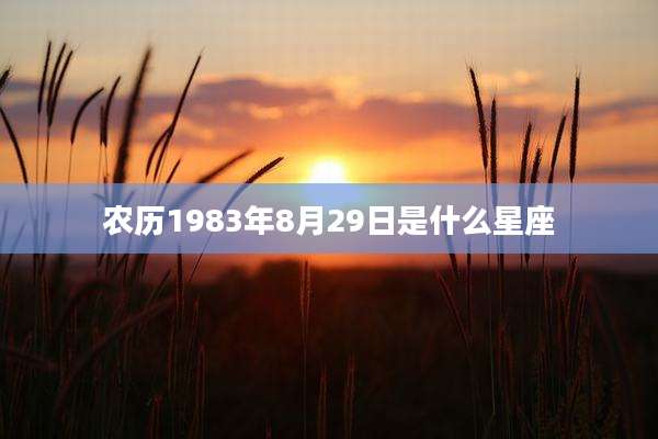 农历1983年8月29日是什么星座