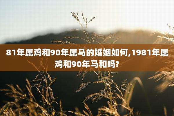 81年属鸡和90年属马的婚姻如何,1981年属鸡和90年马和吗?