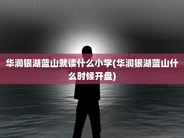 华润银湖蓝山就读什么小学(华润银湖蓝山什么时候开盘)
