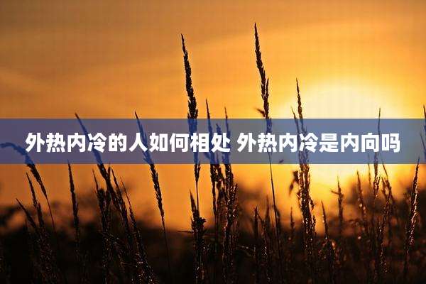 外热内冷的人如何相处 外热内冷是内向吗