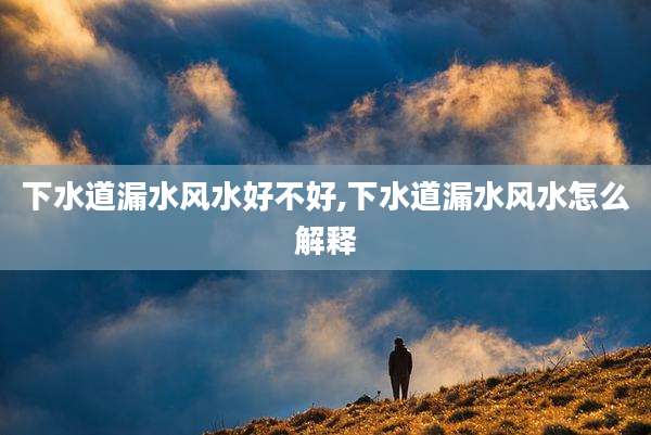 下水道漏水风水好不好,下水道漏水风水怎么解释