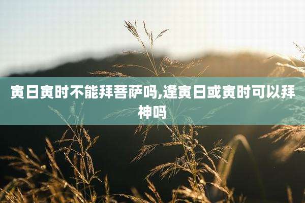寅日寅时不能拜菩萨吗,逢寅日或寅时可以拜神吗