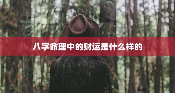 八字命理中的财运是什么样的