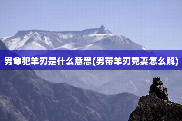 男命犯羊刃是什么意思(男带羊刃克妻怎么解)