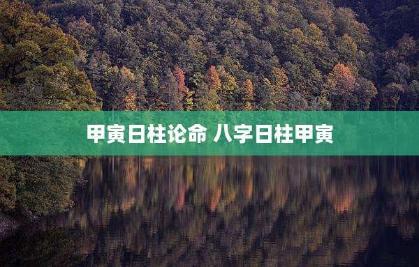 甲寅日柱论命 八字日柱甲寅