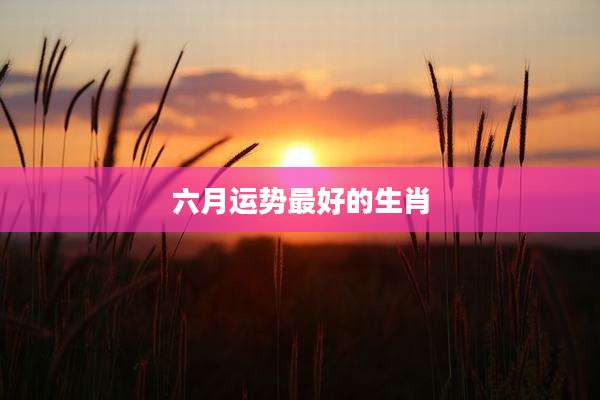 六月运势最好的生肖