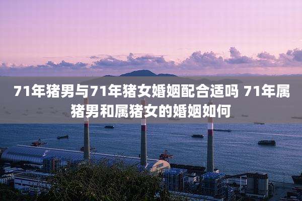 71年猪男与71年猪女婚姻配合适吗 71年属猪男和属猪女的婚姻如何