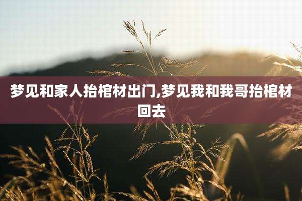 梦见和家人抬棺材出门,梦见我和我哥抬棺材回去