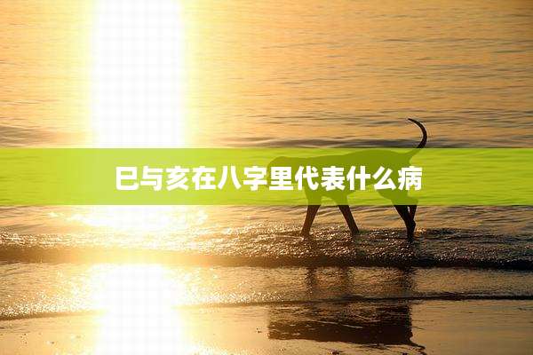 巳与亥在八字里代表什么病