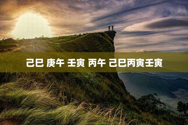 己巳 庚午 壬寅 丙午 己巳丙寅壬寅
