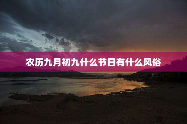 农历九月初九什么节日有什么风俗