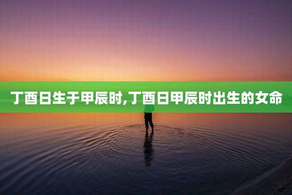丁酉日生于甲辰时,丁酉日甲辰时出生的女命