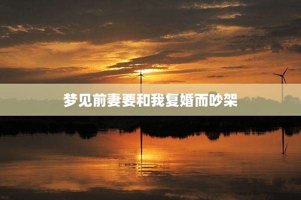 梦见前妻要和我复婚而吵架