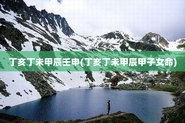 丁亥丁未甲辰壬申(丁亥丁未甲辰甲子女命)