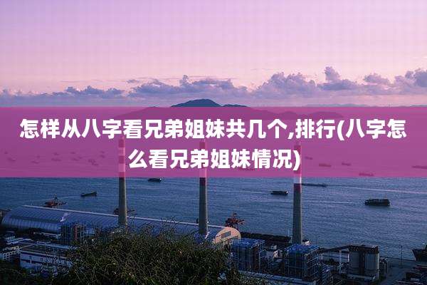 怎样从八字看兄弟姐妹共几个,排行(八字怎么看兄弟姐妹情况)