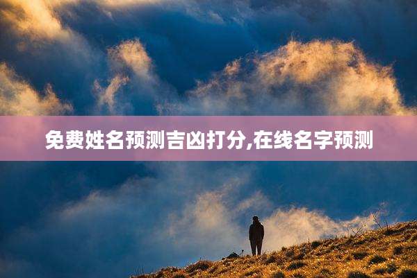 免费姓名预测吉凶打分,在线名字预测