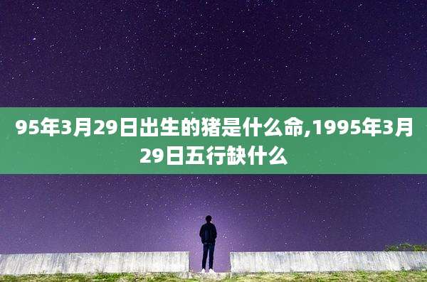 95年3月29日出生的猪是什么命,1995年3月29日五行缺什么