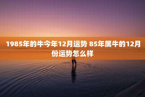 1985年的牛今年12月运势 85年属牛的12月份运势怎么样