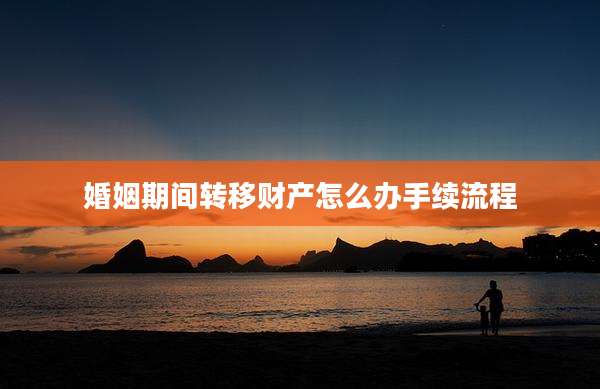 婚姻期间转移财产怎么办手续流程