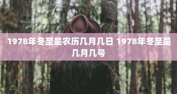 1978年冬至是农历几月几日 1978年冬至是几月几号