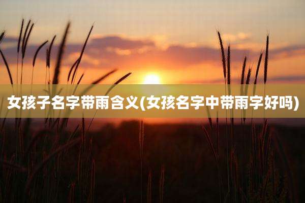 女孩子名字带雨含义(女孩名字中带雨字好吗)