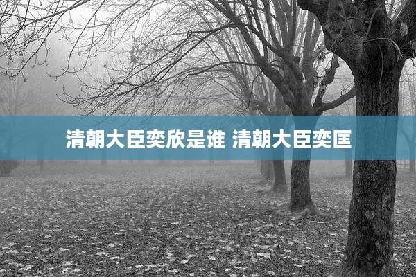 清朝大臣奕欣是谁 清朝大臣奕匡