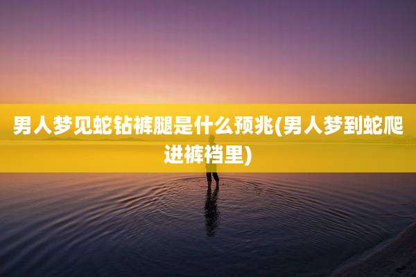 男人梦见蛇钻裤腿是什么预兆(男人梦到蛇爬进裤裆里)