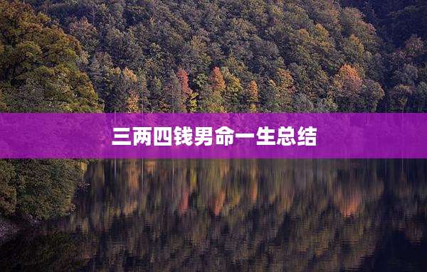 三两四钱男命一生总结