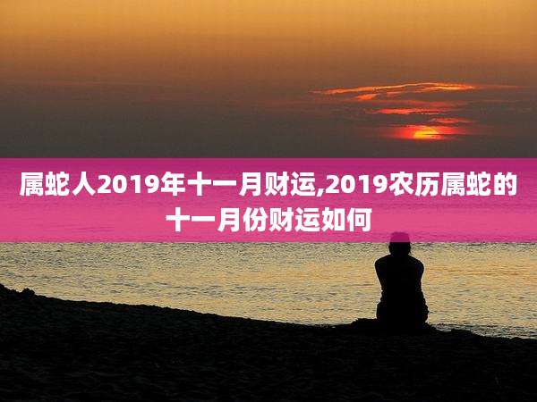属蛇人2019年十一月财运,2019农历属蛇的十一月份财运如何