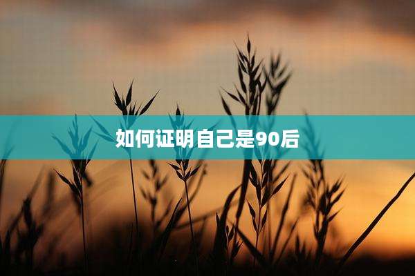 如何证明自己是90后