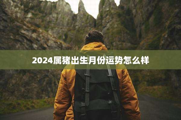 2024属猪出生月份运势怎么样