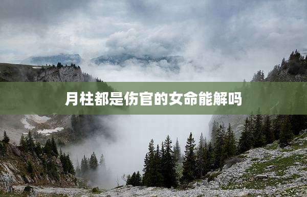月柱都是伤官的女命能解吗