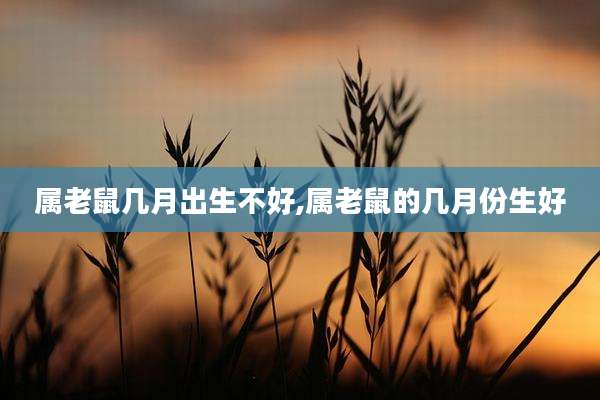 属老鼠几月出生不好,属老鼠的几月份生好