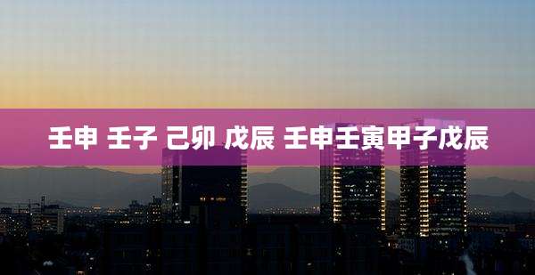 壬申 壬子 己卯 戊辰 壬申壬寅甲子戊辰