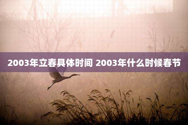 2003年立春具体时间 2003年什么时候春节